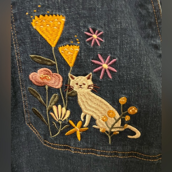 Princess Highway X Modcloth Embroidered Cat Overalls - Picture 4 of 6